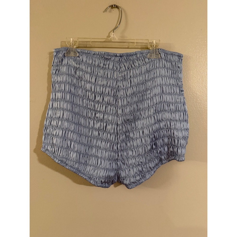 Intimately Free People Light Blue Smocked Satin Bloomers High Waist Shorts L - Picture 4 of 6
